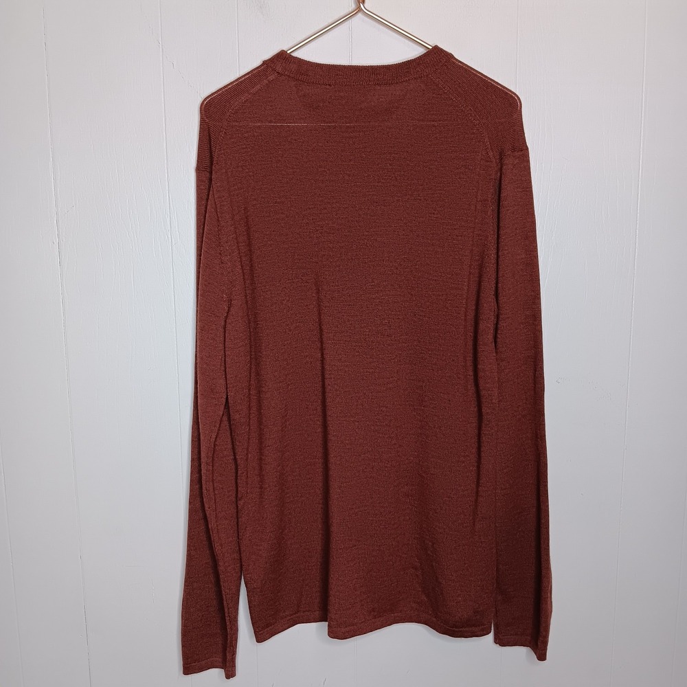 Artefact Merino Wool Sweater L Rust Brown Crew Neck Pullover Quiet Luxury Earthy - Picture 5 of 6